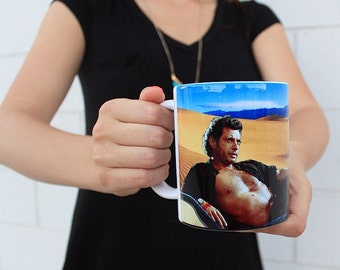 Jeff Goldblum Mug / Ian Malcolm Shirtless -- THE ORIGINAL, Jurassic Park, Jurassic World, Funny, Cup, Birthday, Christmas, Gag Gift, For him