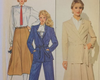 RARE VTG 4711 Butterick (1980s) misses' jacket, belt, skirt, pants. Size 14-16-18, Bust 36-38-40. Complete, unused, FF. Excellent condition.