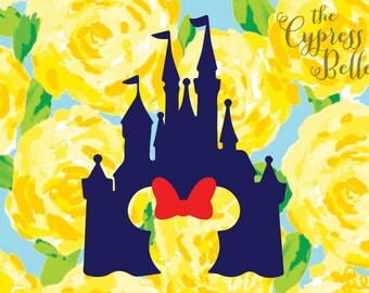 Disney Castle Vinyl Decal with Minnie Mouse Cut Out - Disney Castle Decal - Cinderella Castle Decal - Disney Car Decal - Magic Band Decal