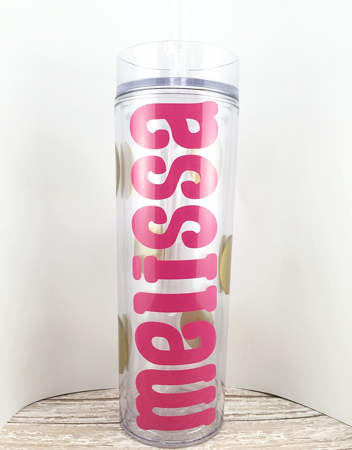 Personalized Tumbler with Straws Bridal Party Tumbler