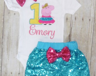 Peppa Pig Birthday outfit, Peppa Pig birthday shirt, Peppa Pig birthday invitation, Peppa birthday shirt, Peppa Pig dress, Peppa pig tutu