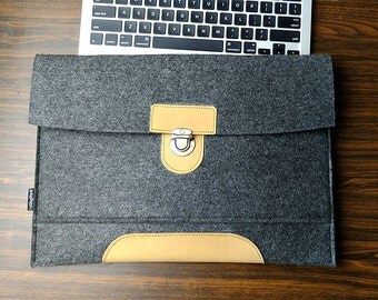 Felt leather laptop sleeve,Dell 3000/5000/7000 Series Laptop case,11/13/14/15 inch felt case,Laptop sleeve 17/18 inch,Customize. 3B182