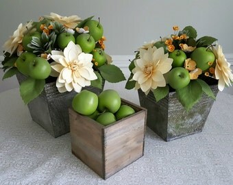 Handmade Paper Dahlia & Apple Arrangement