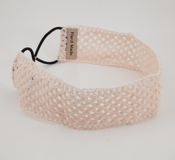 Crochet Cotton Mesh Elastic Headband