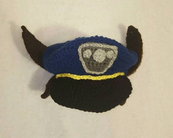 Paw patrol Halloween costume hat, made to order, toddler size, paw patrol chase hat, police hat