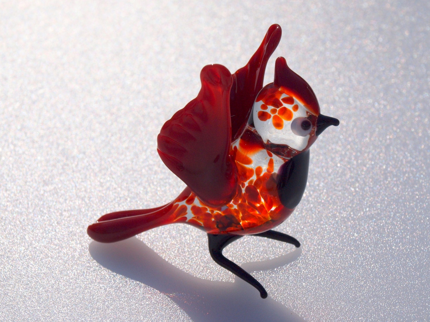 cardinal glass figurine