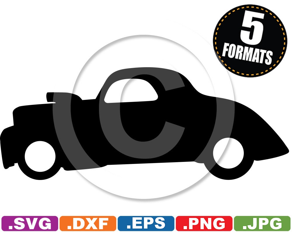 1941 Willys Coupe Hotrod Silhouette Clip Art Image svg & dxf