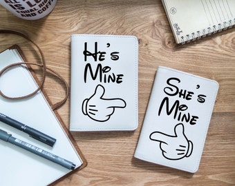 Passport - Passport cover - He's mine - She's mine - Quotes- Couple passport cover -Travel gift - Couple costume|VIG-PPC-072-Perfcase