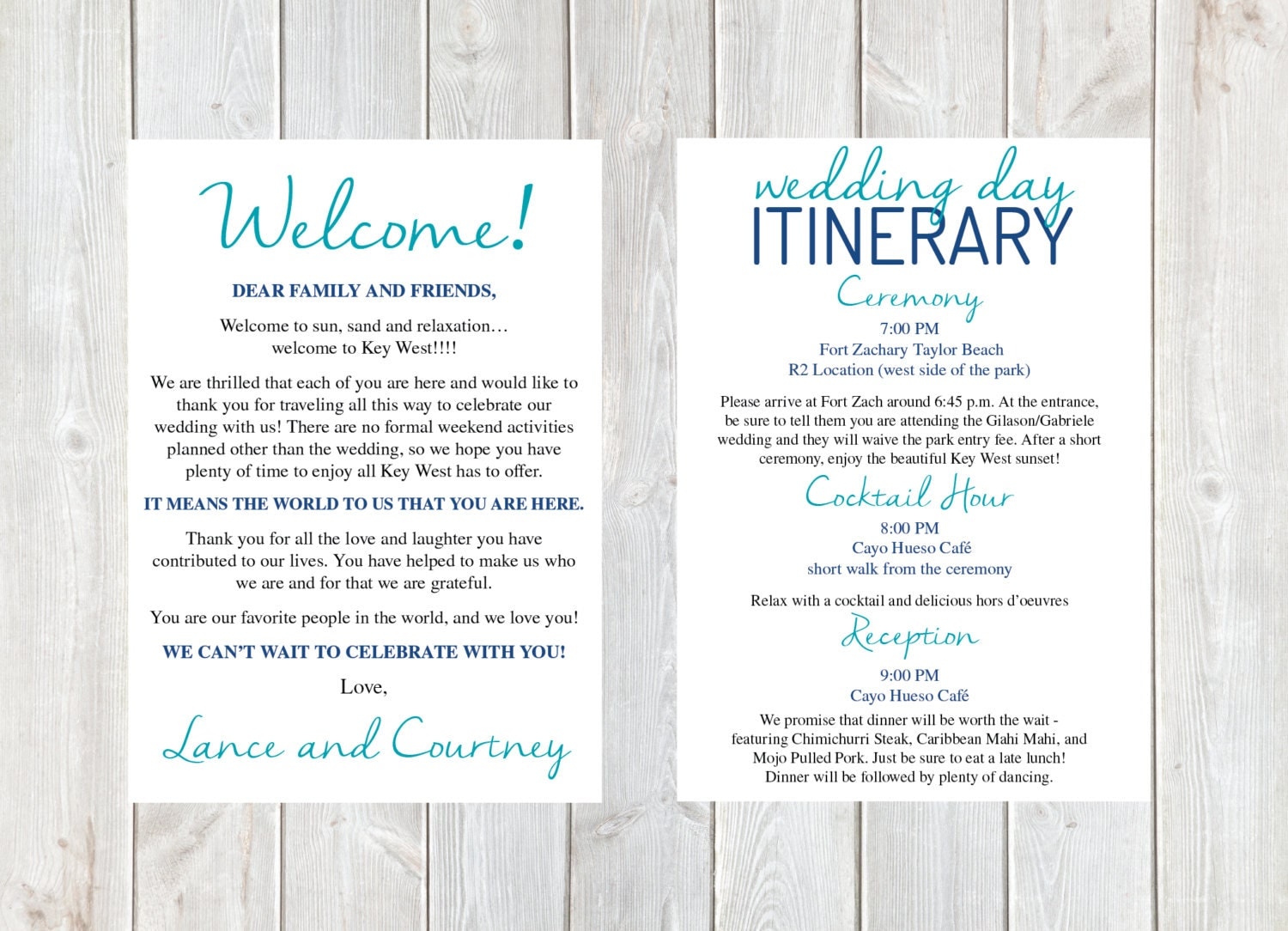 Welcome Letter Wedding Welcome Letter Wedding Itinerary