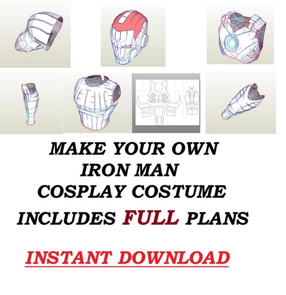 IRON MAN  Full suit of Armour Build Plans  cosplay roleplay larp papercraft cardcraft foamcraft pepakura halloween costume #ironman