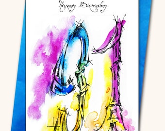 91st EXTRA LARGE Birthday Greeting card, A4,(8''x 11''), Personalised card, Any name on the cards, Age specific birthday card