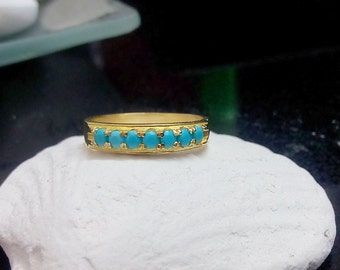 SALE! Turquoise ring,gold ring,stack band,december ring, wedding ring,birthstone jewelry, birthday gift,bridal party ring