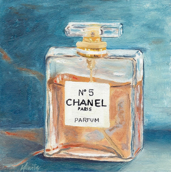 Perfume painting print Chanel art gallery wrapped giclee