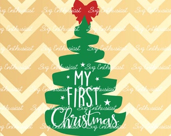 My First Christmas SVG, Christmas tree Svg, My 1st Christmas Svg, Baby Christmas SVG, New born Svg, Cricut, Dxf, PNG, Cut Files, Vector,