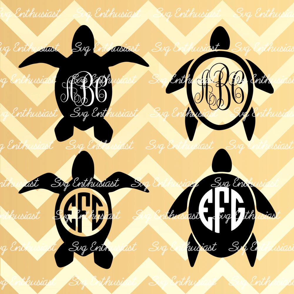 Download Turtle Monogram Frame SVG Turtle SVG cut files Turtle