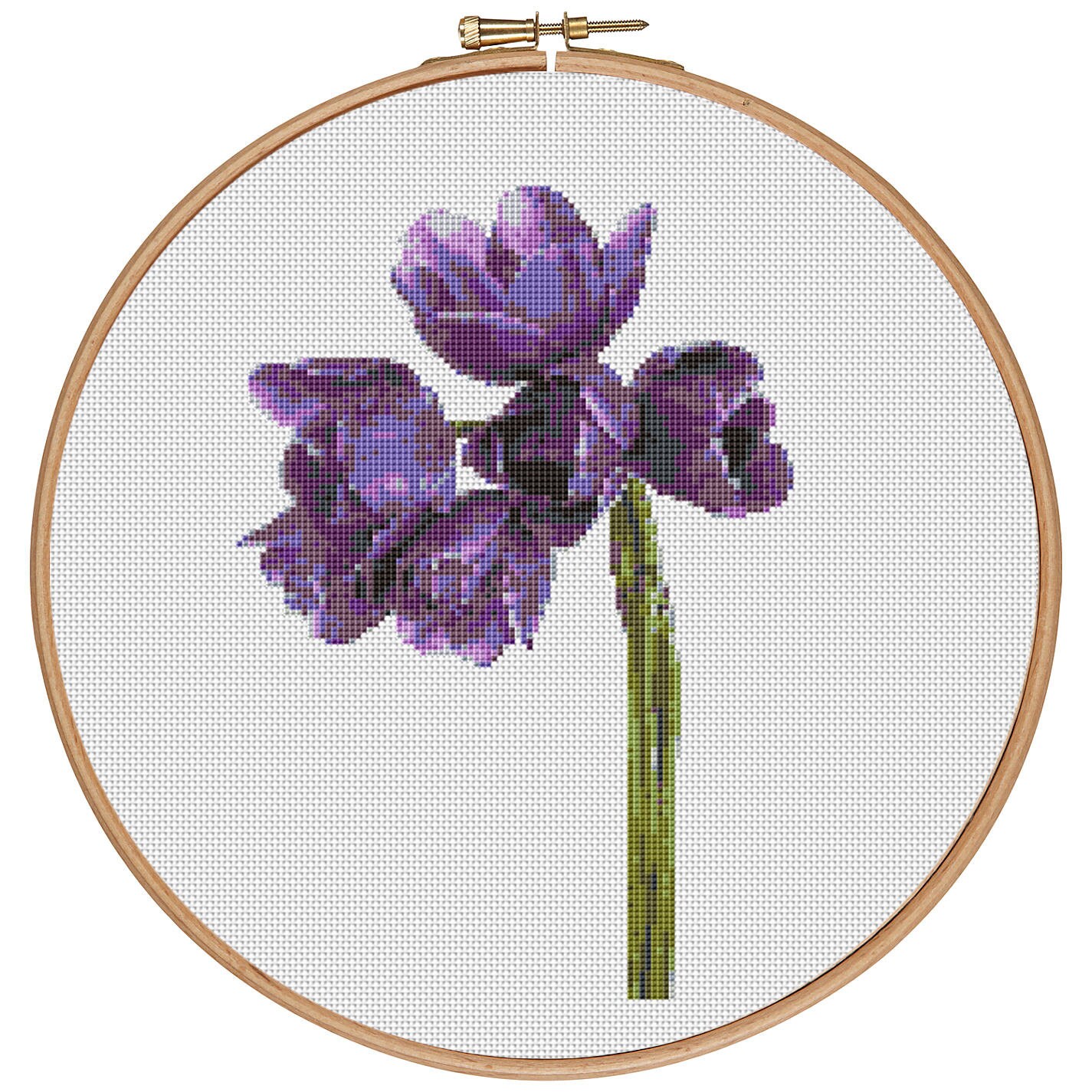 MORE for FREE Purple Tulips Counted Cross stitch pattern
