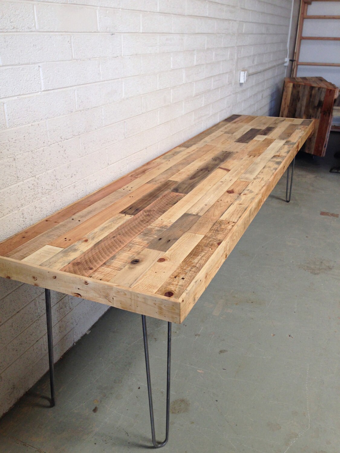 reclaimed wood custom craft table work bench kids art bar