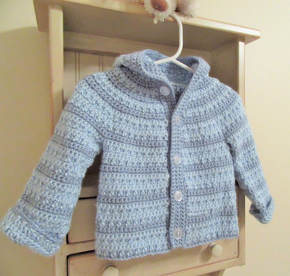 Blue Baby Hoodie/Crochet Baby Hoodie/Baby by TheComfyBaby on Etsy