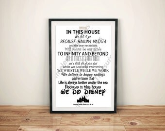 Disney (A) - In This House... We Do Disney (Black on White)