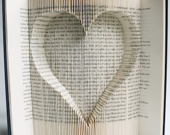 Book Folding Pattern with cuts Inverted Heart: + Free printable downloads (pdf) to personalise your book art and full step by step tutorial