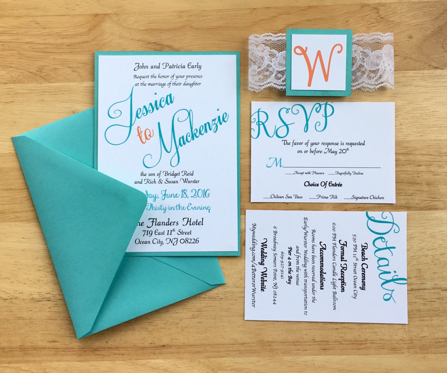 Teal Wedding Invitations 7