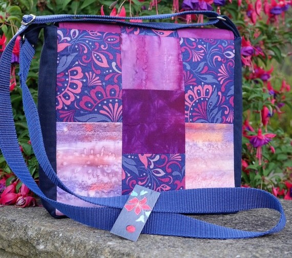 Cotton patchwork crossbody bag fabric shoulder purse