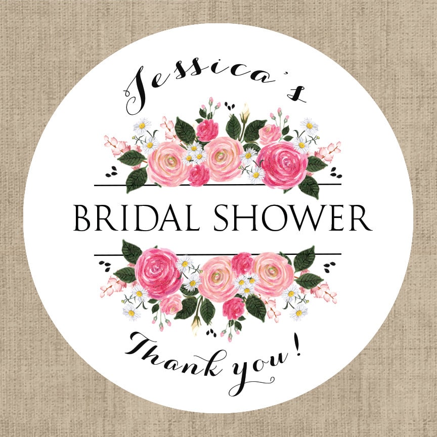 Bridal Shower Stickers Custom Bridal Shower Labels Round
