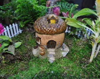 Acorn Fairy House+Fairy Garden Sculpture+Fairy Garden Supplies+Fairy Garden Miniatures+Fairy Garden Accessories