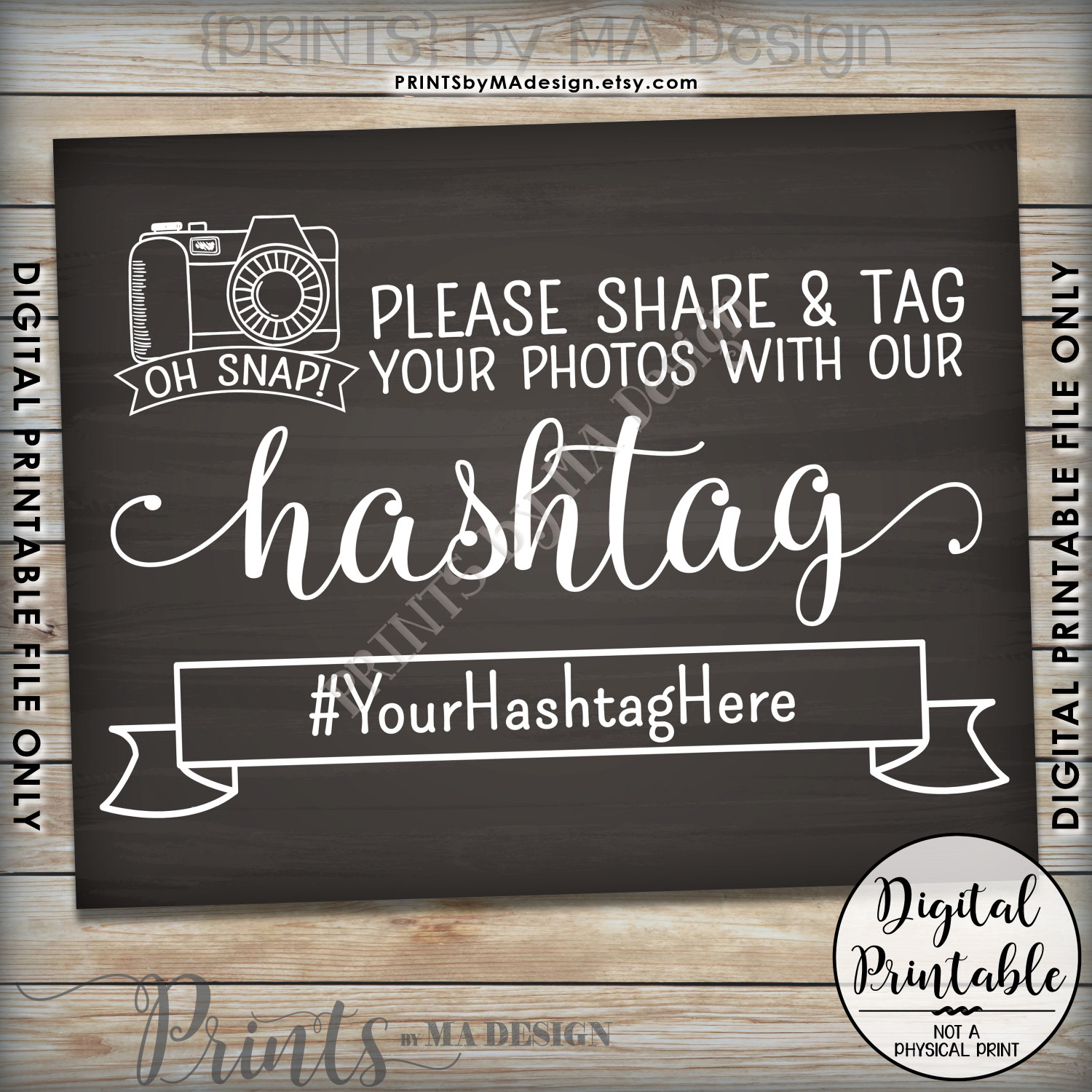 Hashtag Sign, Tag Your Photo Share on Social Media Oh Snap Share & Tag