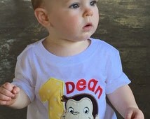 Curious George birthday shirt -Birthday party t-shirt -monkey birthday shirt ...