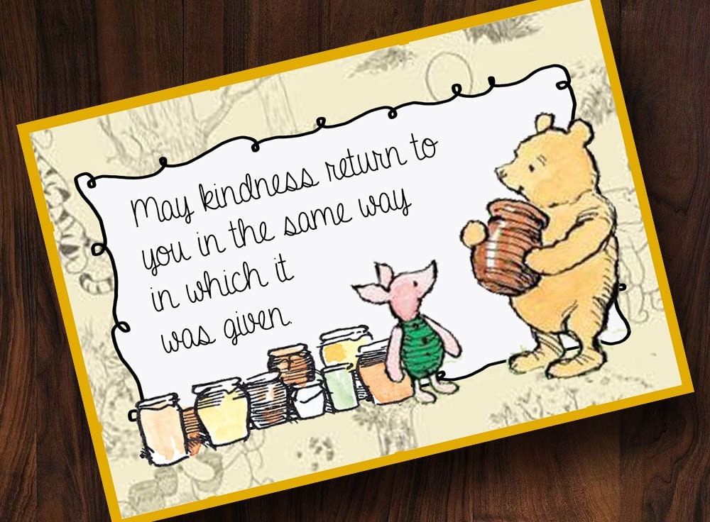 Winnie the Pooh Thank You Cards INSTANT DONWLOAD