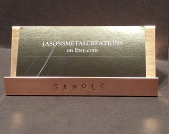 Personalized copper business card holder