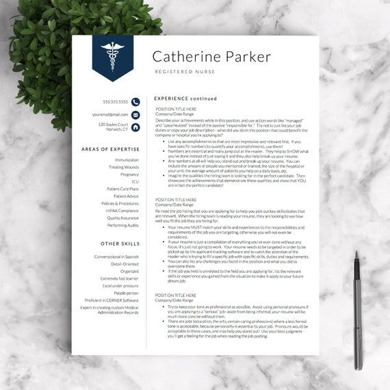 Doctor Resume Template for Word & Pages Nurse Resume Template