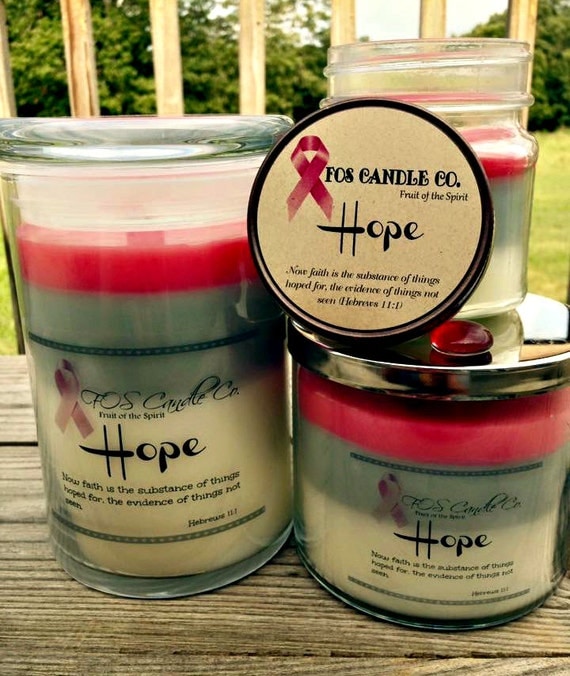 Mason Jar Candle//Hope Candle//Cancer Survivor//Pink