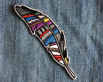 The Feather Patch // Iron On Patch // Embroidered patch // Applique