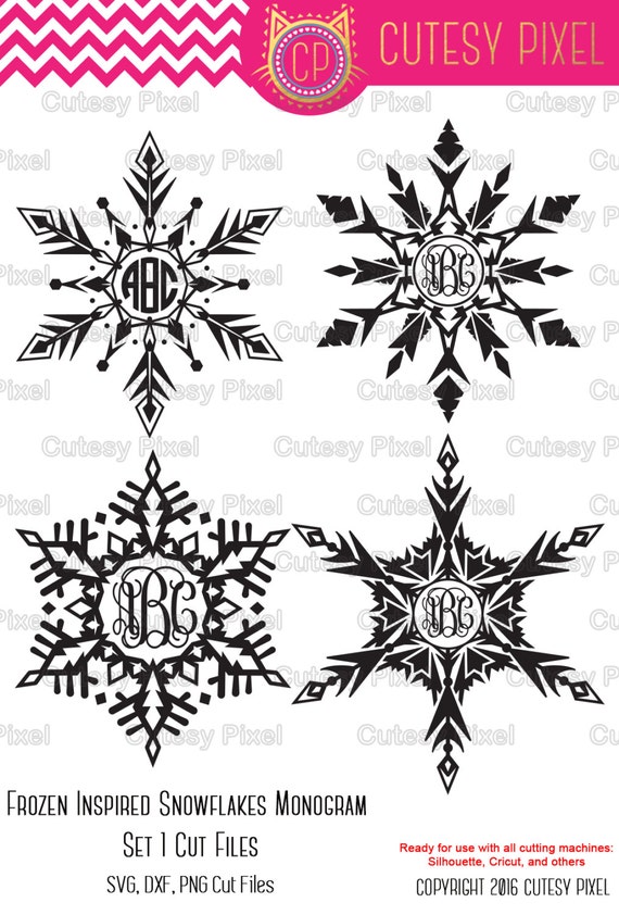 Download Frozen Inspired Snowflakes Monograms Svg cutting file ...