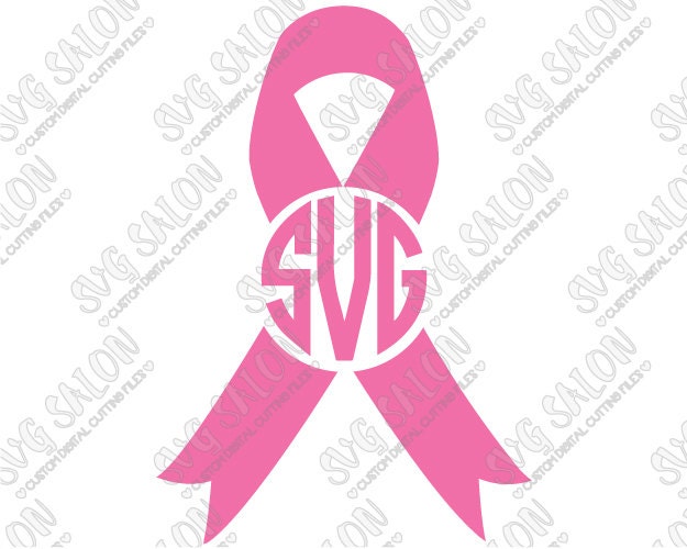 Download SVG Breast Cancer Awareness Ribbon Monogram Frame by SVGSalon