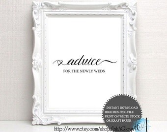 Items similar to Cards and Gift Wedding Sign- Advice for 