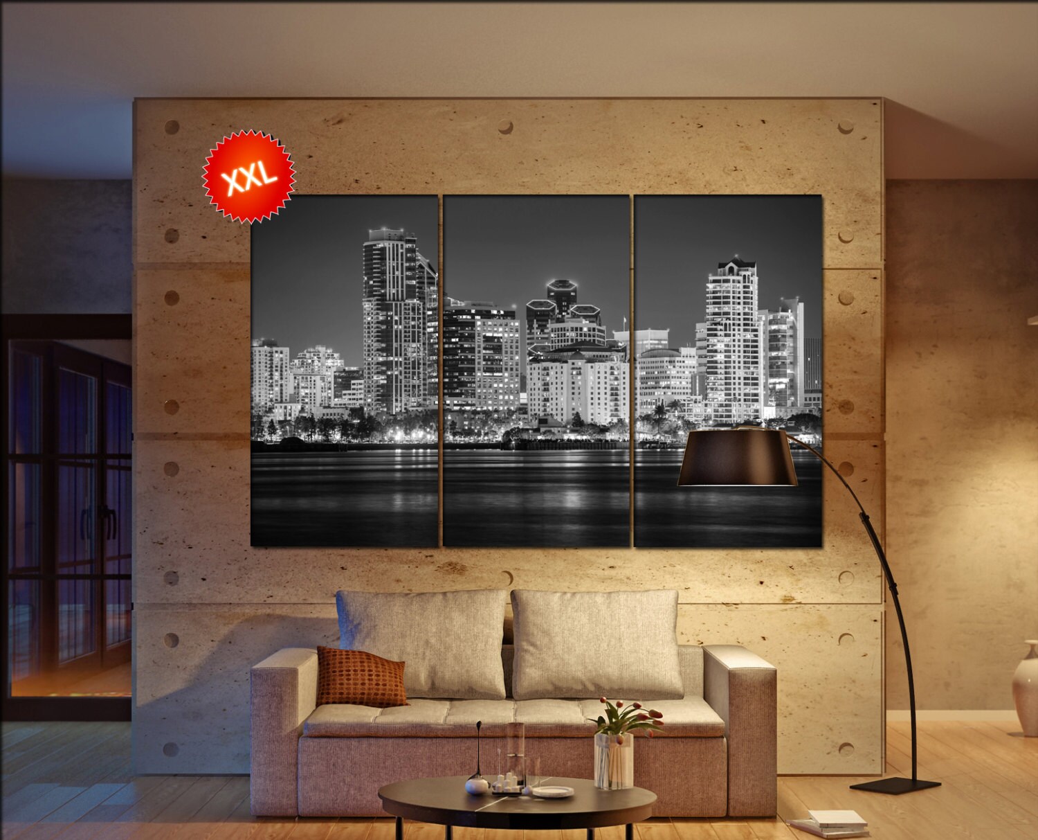 San Diego canvas art prints large wall art black white canvas