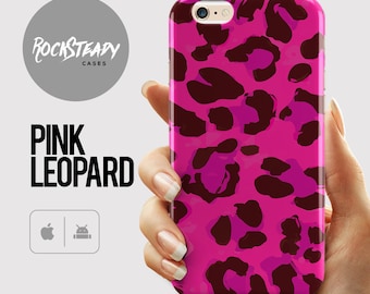 Leopard Print Phone Case, iPhone 6s, 7 case, Pink iPhone 6 Plus, S6 case, Samsung Galaxy S7 case, 5s, 5c, phone cover, pattern cover, animal