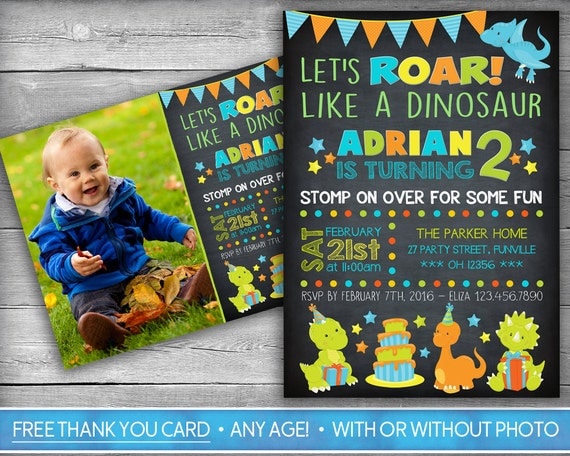 Dinosaur 1St Birthday Invitations 6