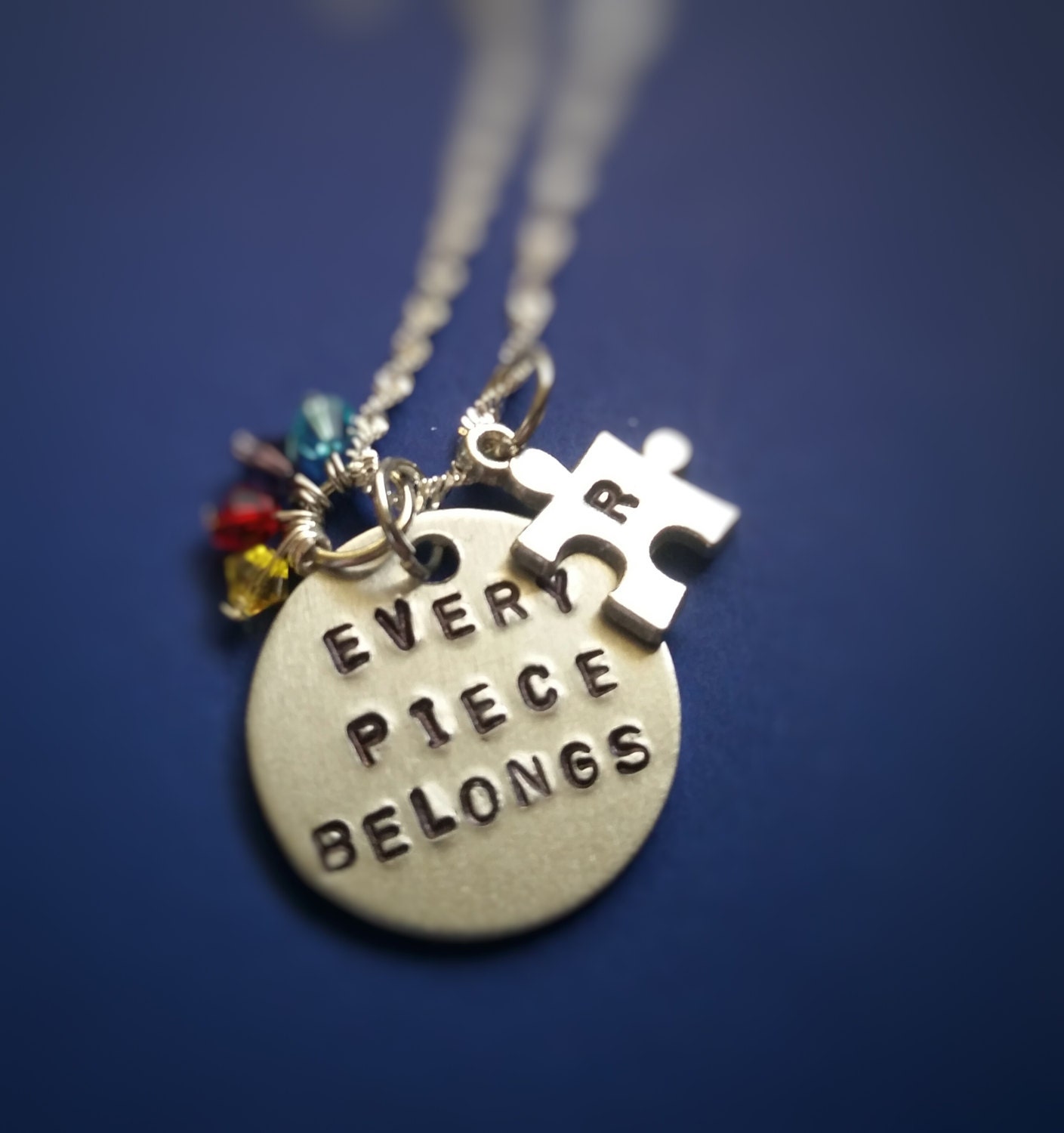 Autism Awareness Necklace Every Piece Belongs Personalized