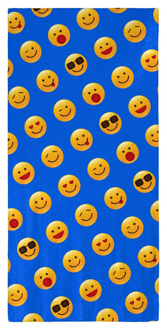 Emoji Pattern Shiny Icons 30 x 60 Microfiber