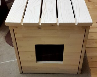 Cat Litter Box Cover, Cat House, Cat Litter Box Cabinet, Pet Furniture made of recycled spruce wood