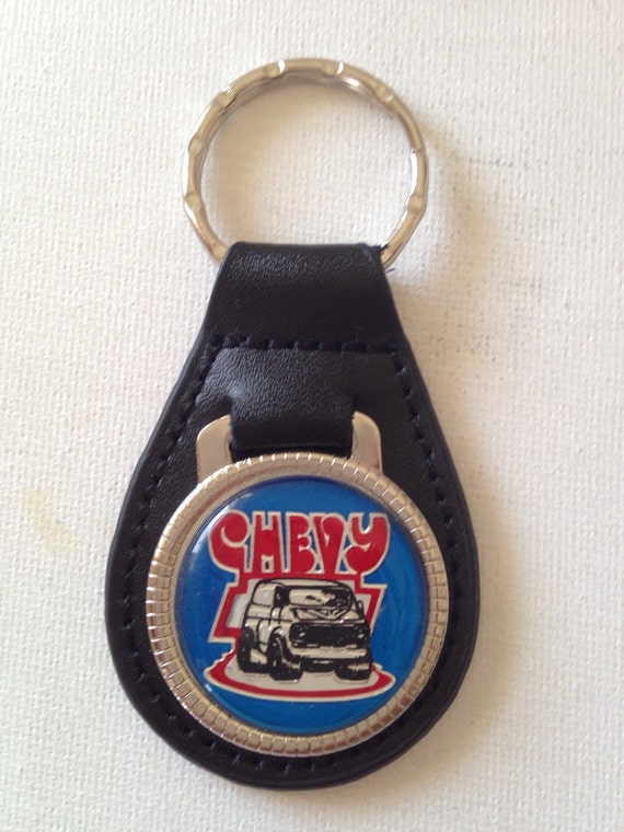 Chevy Van Keychain Genuine Leather Chevrolet Key Chain