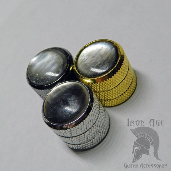 Black Pearl Chrome Guitar Knobs Darkening Effect Single
