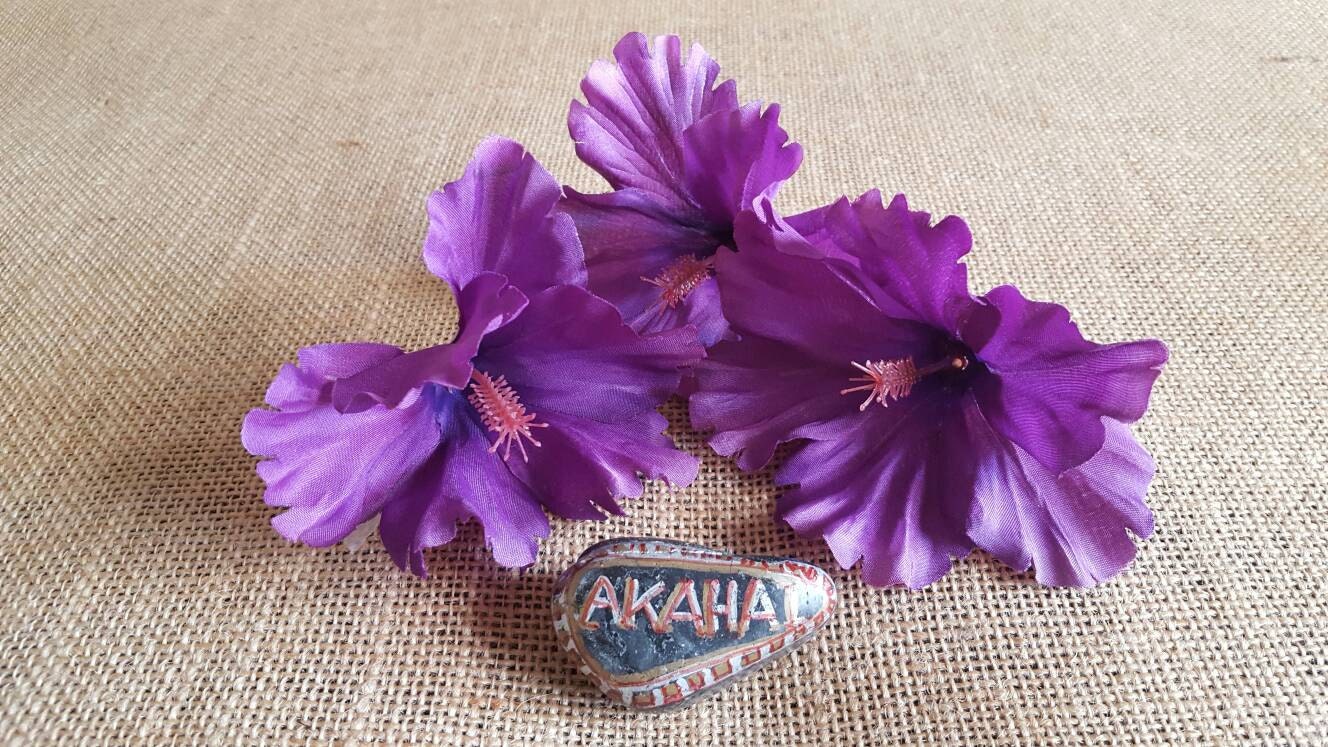 Purple hibiscus loose fabric flowers