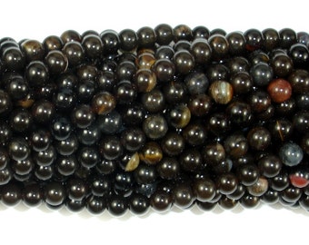 Petrified Wood Jasper, 4mm (4.5 mm) Round Beads, 16 Inch, Full strand, Approx 92 beads, Hole 0.5 mm, A quality (355054003)