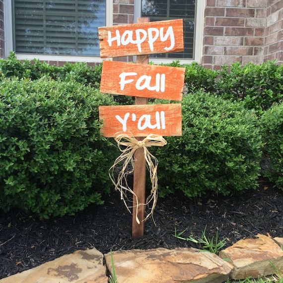 Items similar to Happy Fall Y'all yard signs, Fall decor, Orange yard