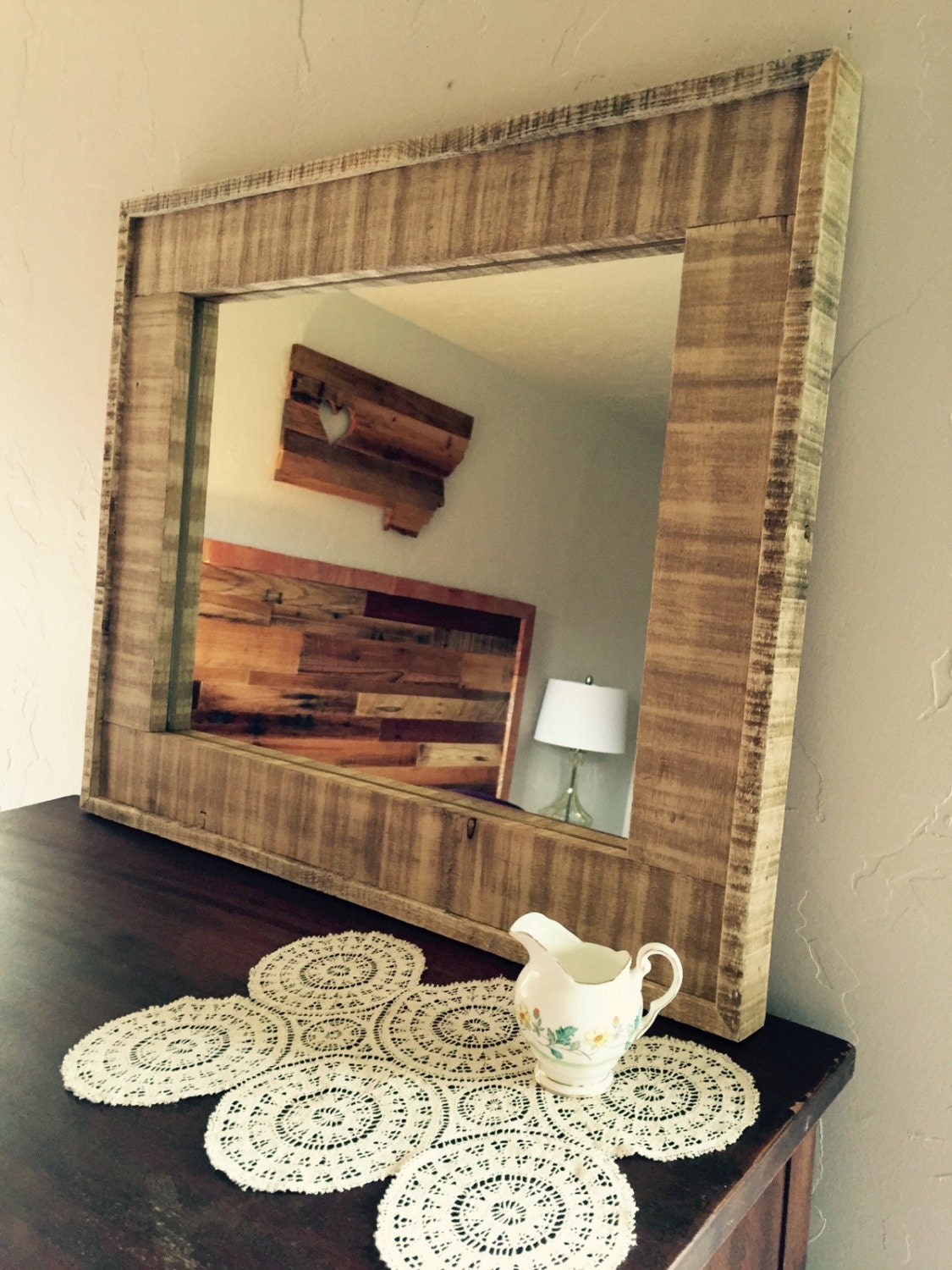 Beautiful barnwood Mirror made from reclaimed materials